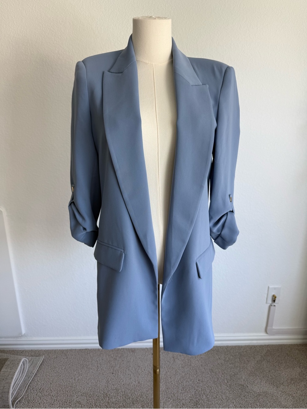 ZARA Longline Blazer Periwinkle